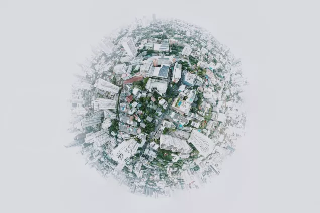 fish eye photo over Bangkok. Photo by Joshua Rawson-Harris on Unsplash